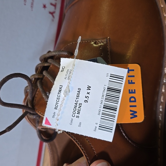 Nunn Bush Men's Centro Fles Plain Toe Oxford Cognac Leather Synthetic Size 9.5W - Picture 10 of 10